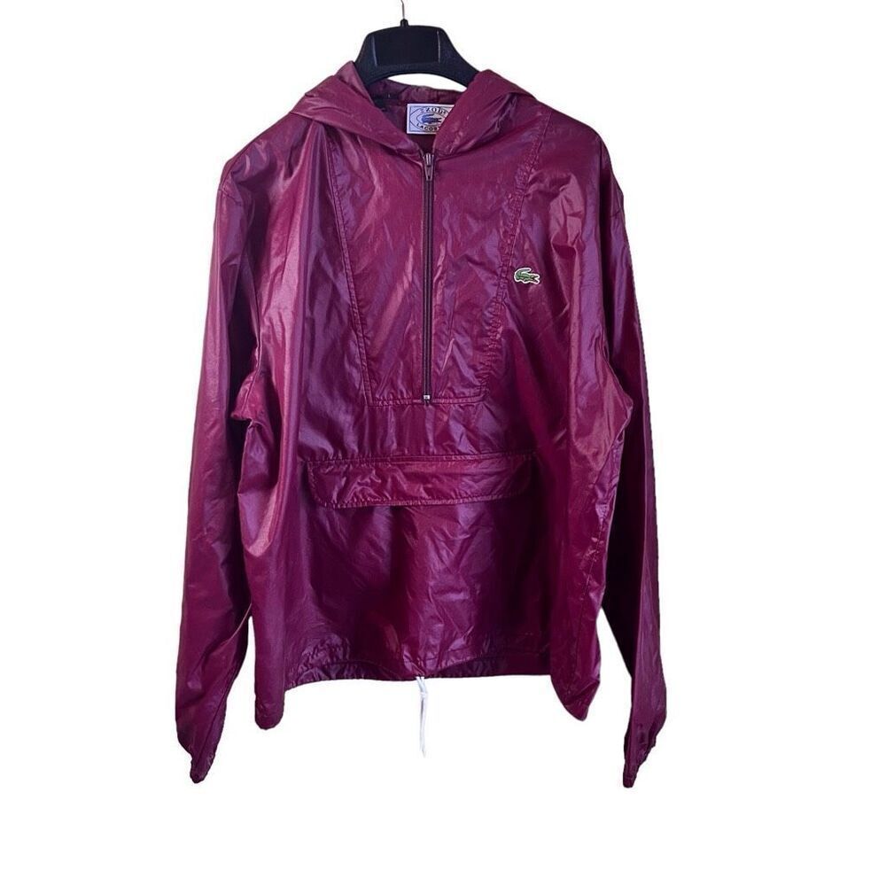 Vintage Mens Izod Lacoste Nylon Pullover‎ Jacket with Pocket Light Size Large
